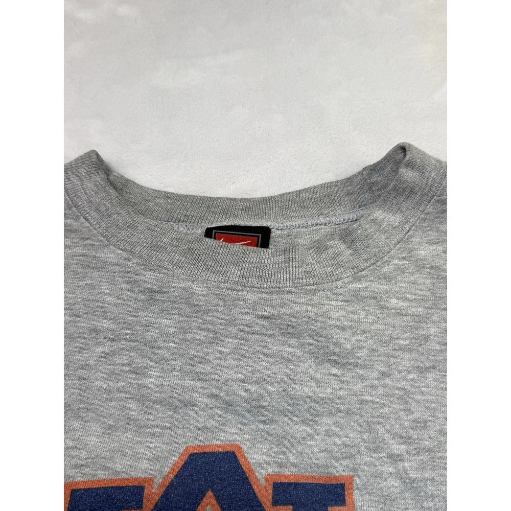 Vintage Y2K Nike Auburn Tigers Football Sweatshirt Mens M Gray Swoosh 90s NCAA